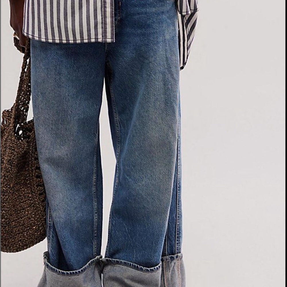 Free People Cuffed loose fit Jeans - Blue